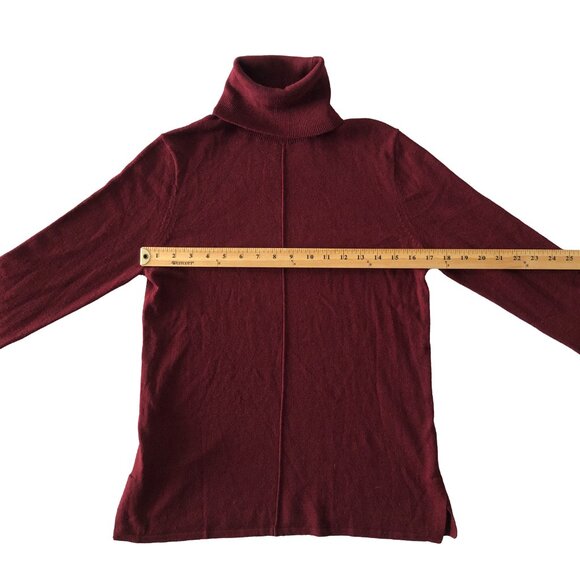 LOFT Ann Taylor Womens S Burgundy Red Turtleneck Long Sleeve Pullover Sweater - Picture 3 of 6